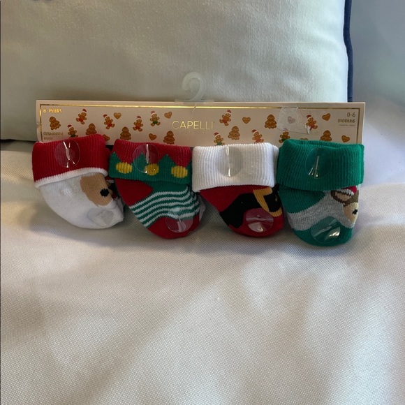 Capelli of New York Holiday Baby Socks - Red, Green, White - Picture 3 of 5